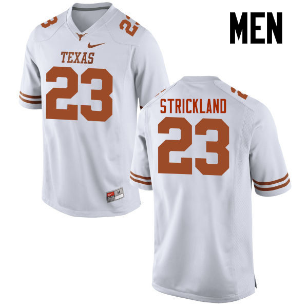 Men #23 Jordan Strickland Texas Longhorns College Football Jerseys-White